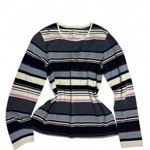 Croft & Barrow Stripped Long Sleeve Top Size XS